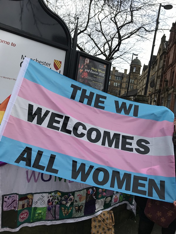 A WI banner at the Walk for Women in Manchester 2020