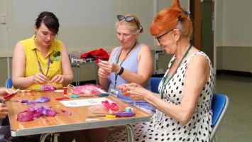 Members crafting at a WI Meeting