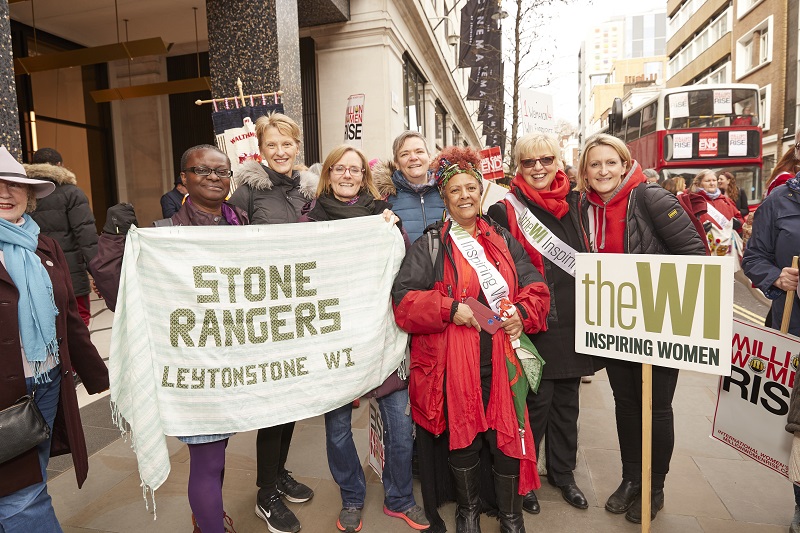 WI members at the Million Women Rise march 2020