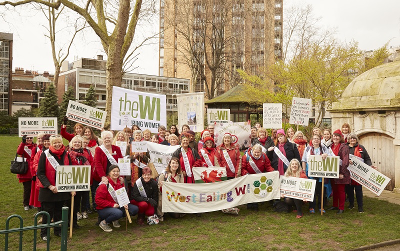 WI members at the Million Women Rise march 2020 in London